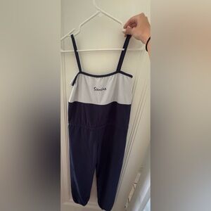 Sansha Navy/ light teal ballet jumpsuit XS